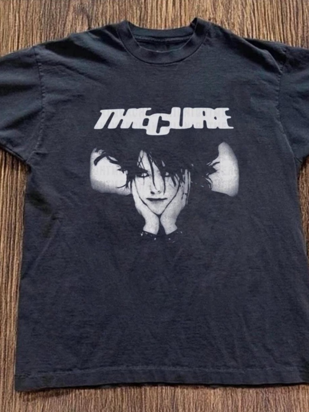 Gildan Black The Cure Graphic Tee with White Print